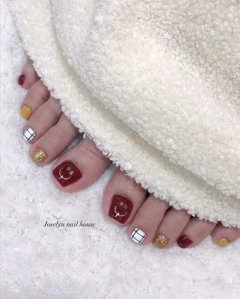 30 Red Pedicure Ideas to Add a Pop of Color to Your Look in 2024 13 Red & Pastel Combo