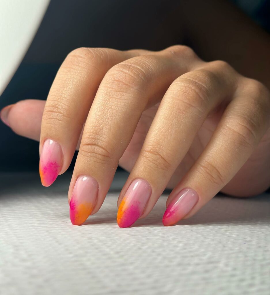 30 Latest Orange Ombre Nail Designs To Try In 2024! 40 Orange And Pink Ombre Tip Nails