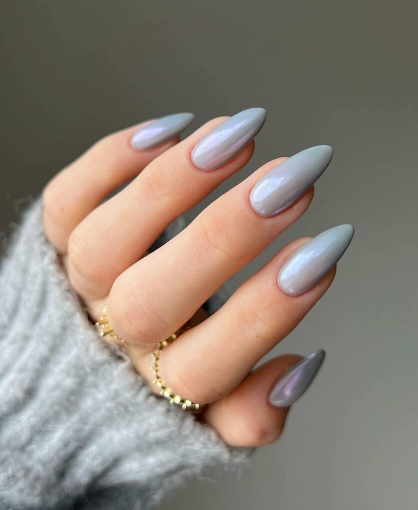 Embrace Neutrals with 35 Grey Nail Designs for 2024 34 Grey Stiletto Nails