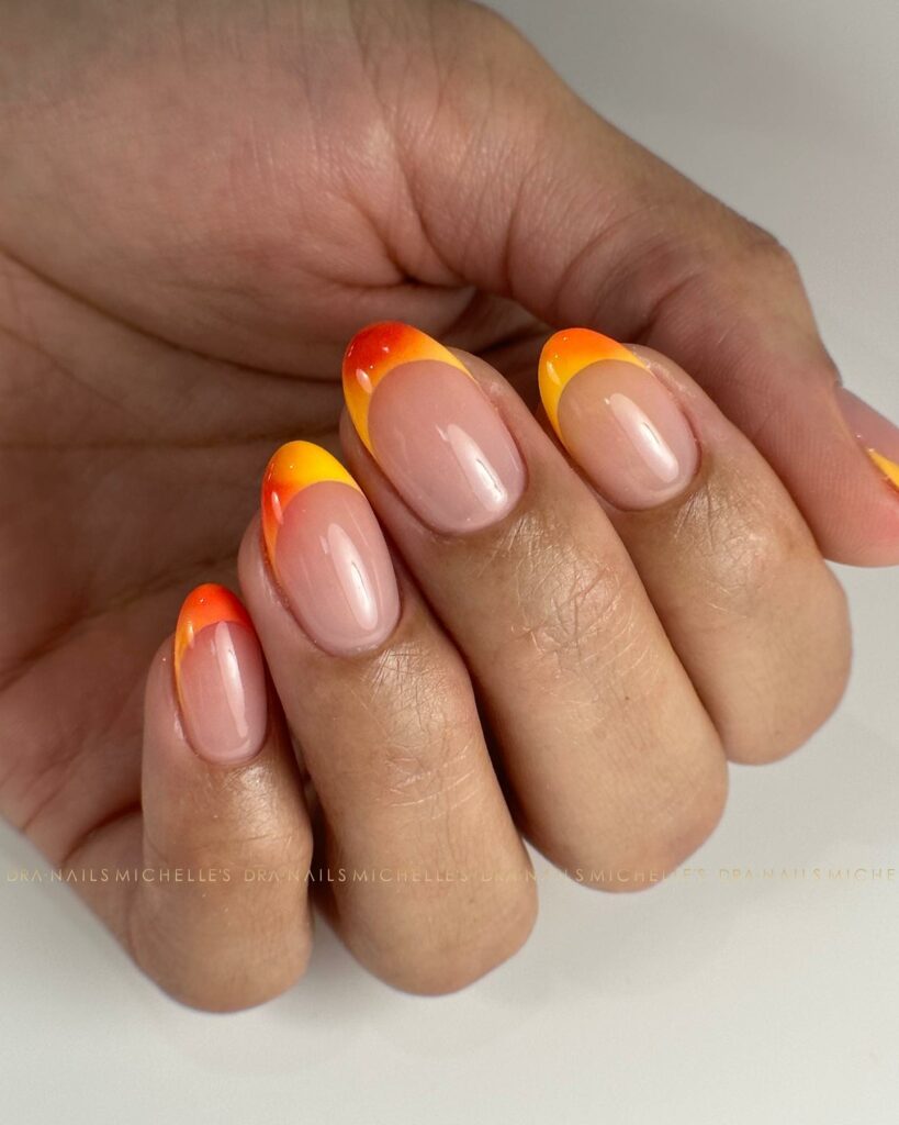 30 Latest Orange Ombre Nail Designs To Try In 2024! 31 Ombre Orange French Tip Nails