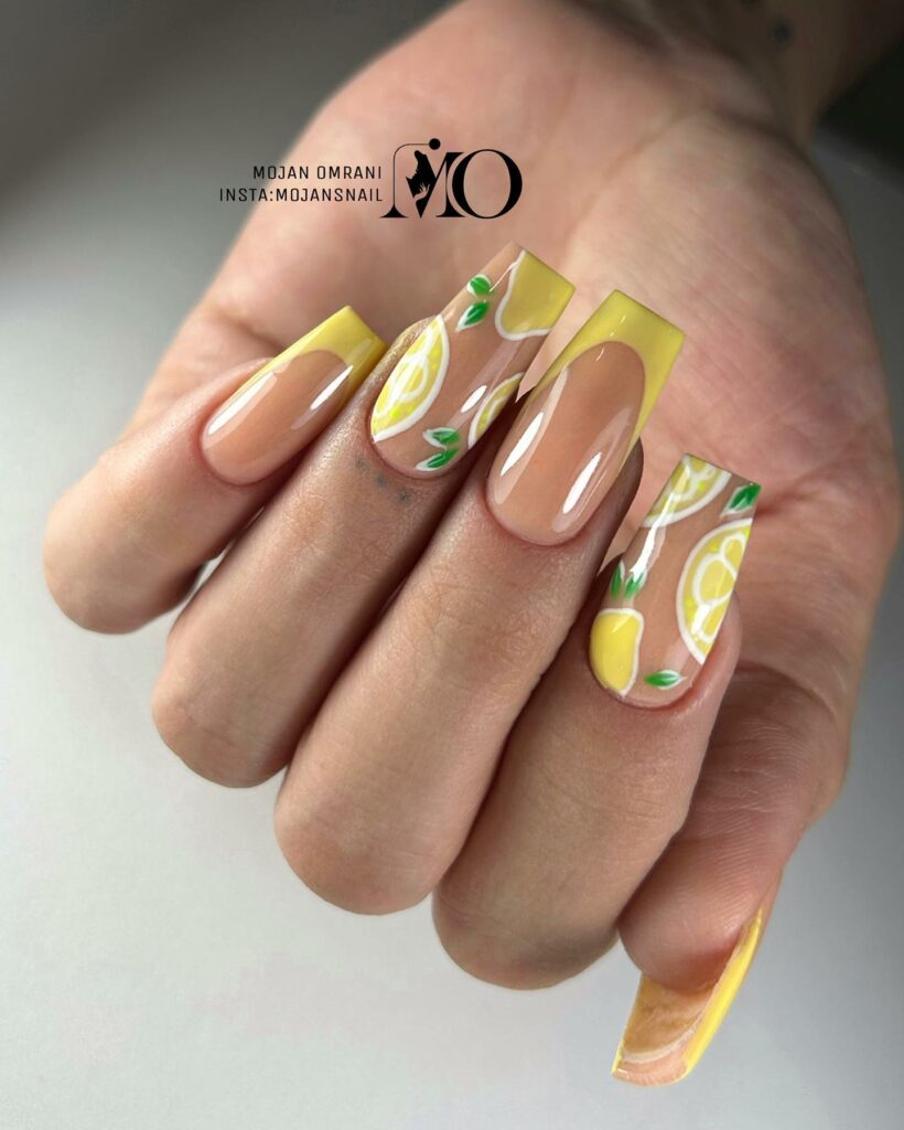 Short Coffin Lemon Nails