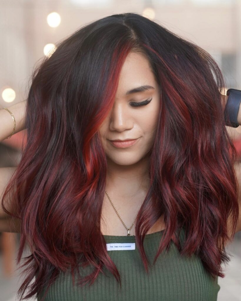 25 Caramel Brown Hair With Red Highlights Ideas to Try in 2024 31 Front Red Highlights
