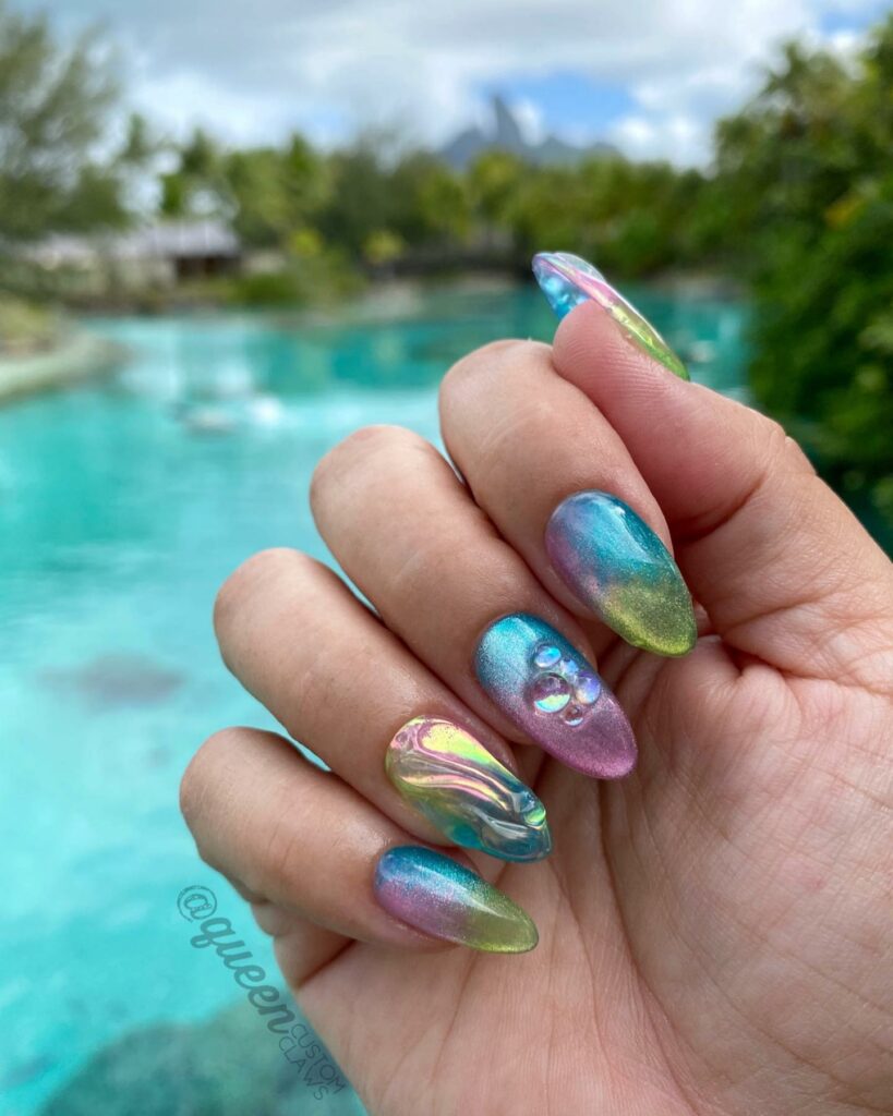 Feel Tropical with 35 Tropical Nails Designs for 2024 29 Pool Mermaid Nails