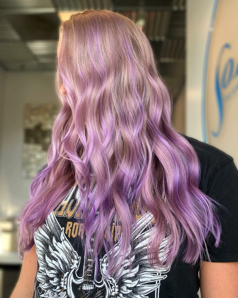 40 Purple Highlight Hair Ideas to Try in 2024 49 Cool-Blonde and Lavender
