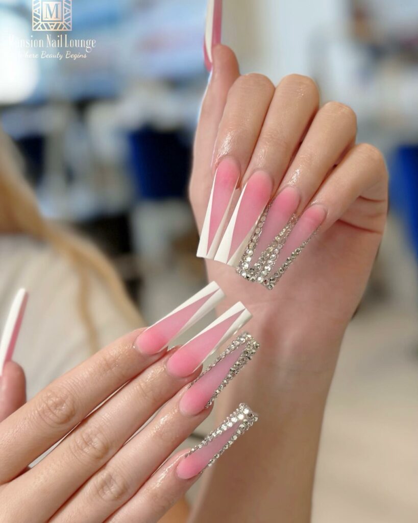50 Latest V French Tip Coffin Nail Designs To Try In 2024! 49 Simple French Tip Coffin Nails