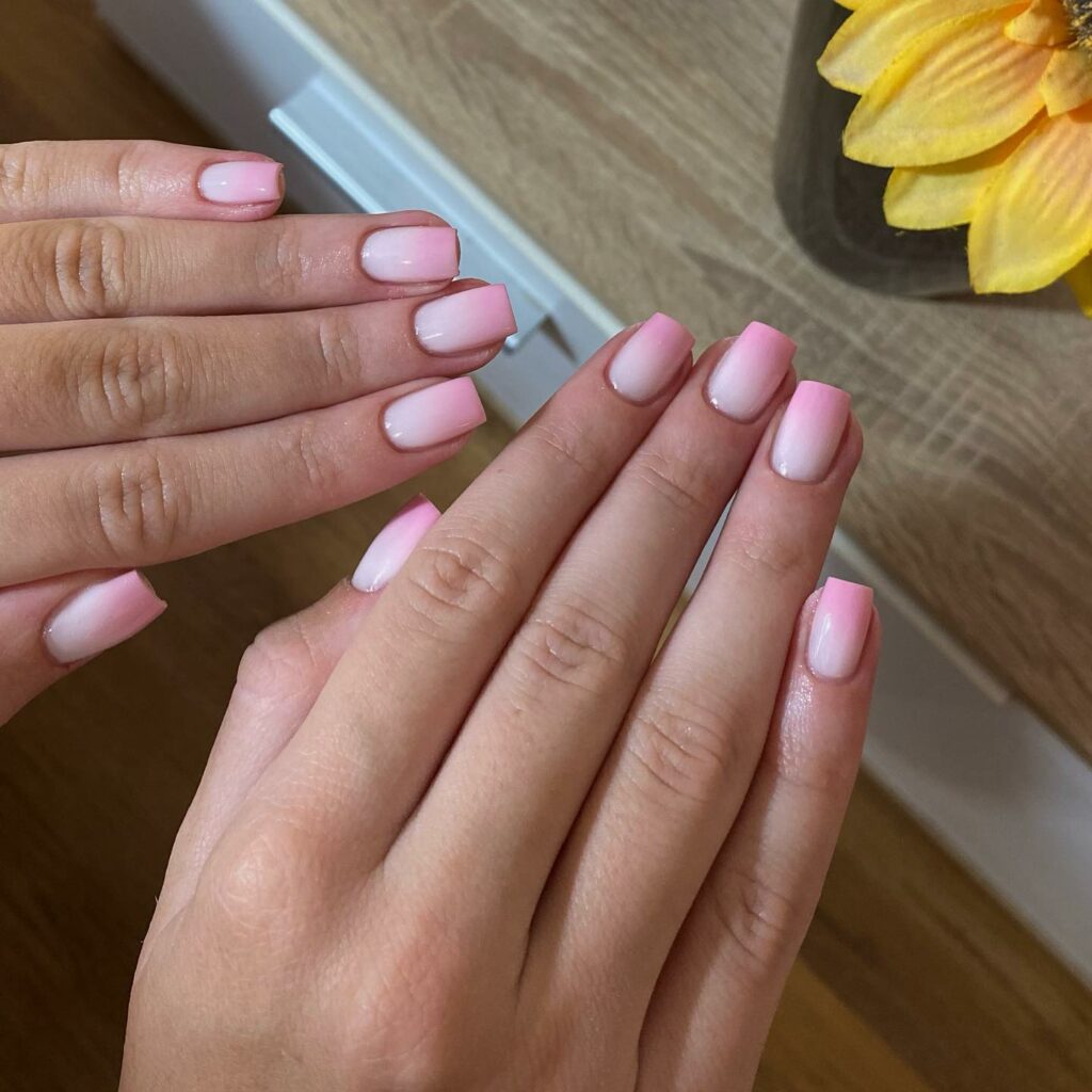 22 Latest Short Pink Nail Ideas To Try In 2024! 27 Ombre Square Short Pink Nails