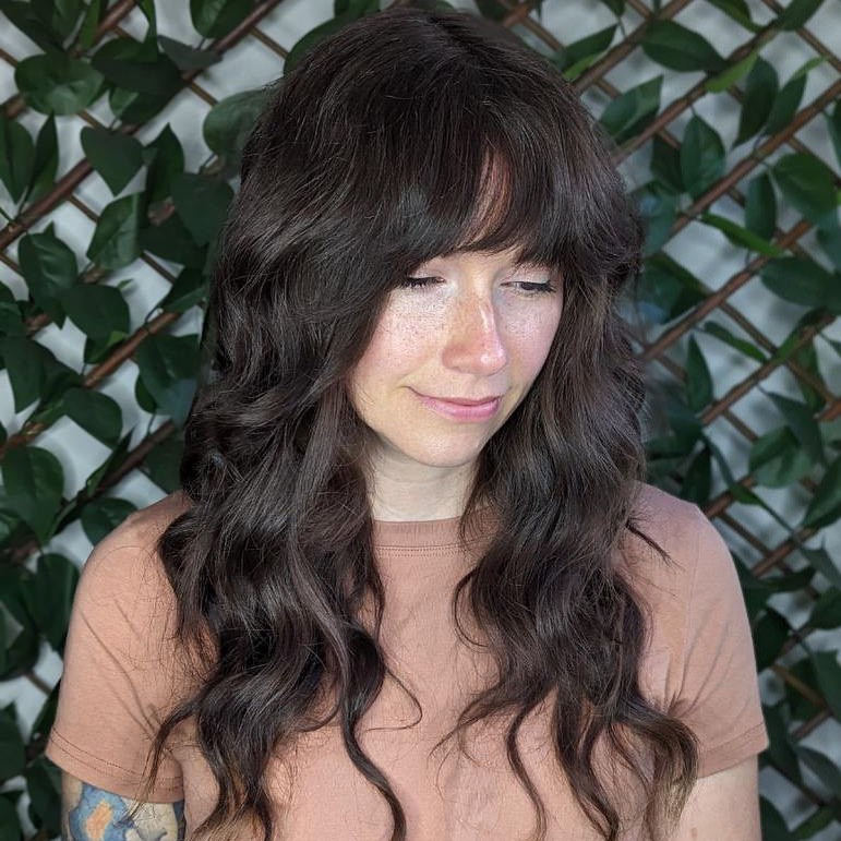 25 Butterfly Haircut Ideas to Elevate Your Style in 2024 24 Butterfly with Shaggy Bangs