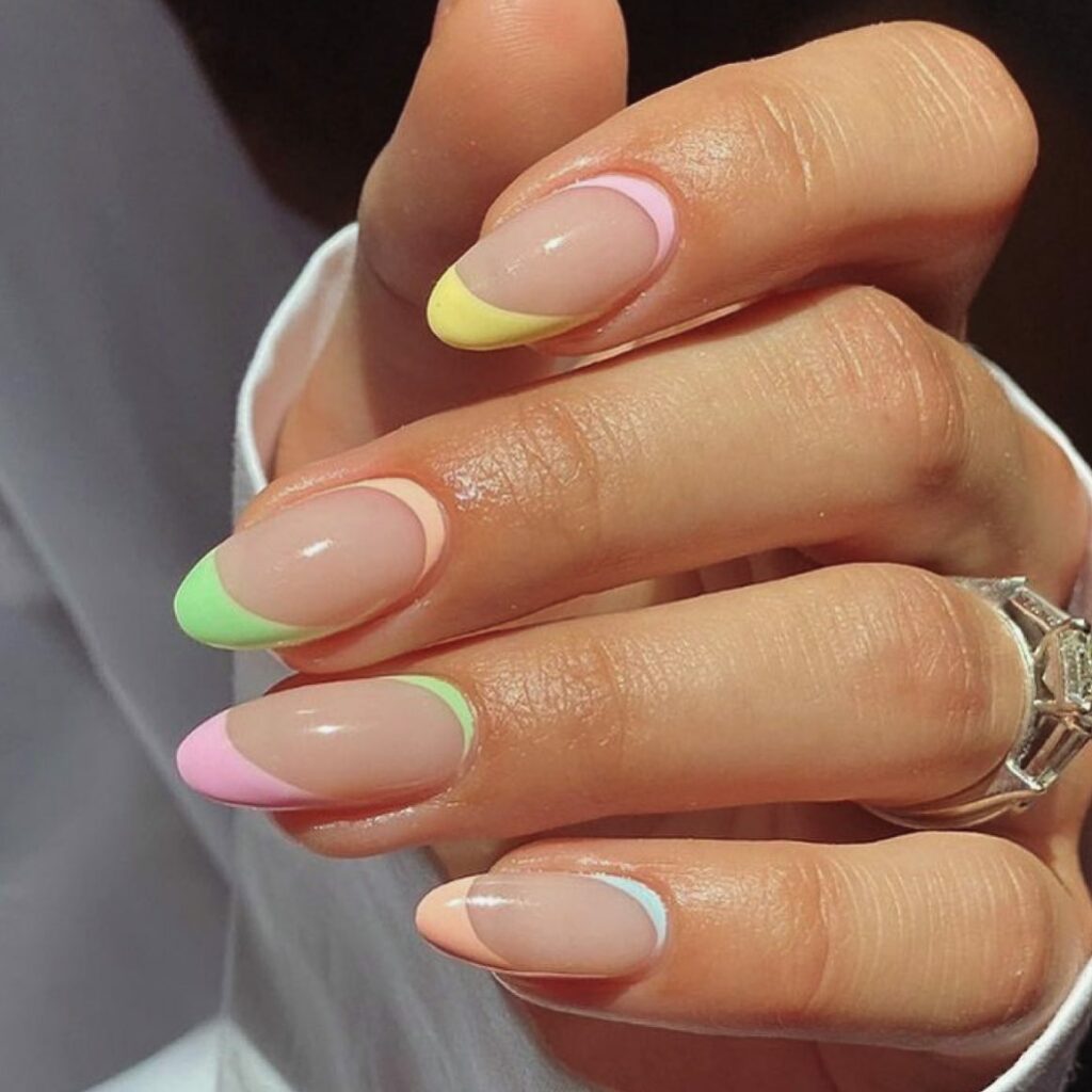 22 Latest Colorful French Tip Nail Ideas To Try In 2024! 23 Pastel Almond French Nail