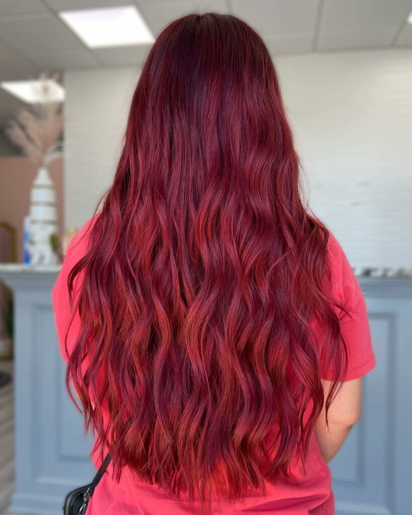 35 Dark Red Hair Ideas to Add Drama to Your Look in 2024 27 Long Dark Crimson Red Hair