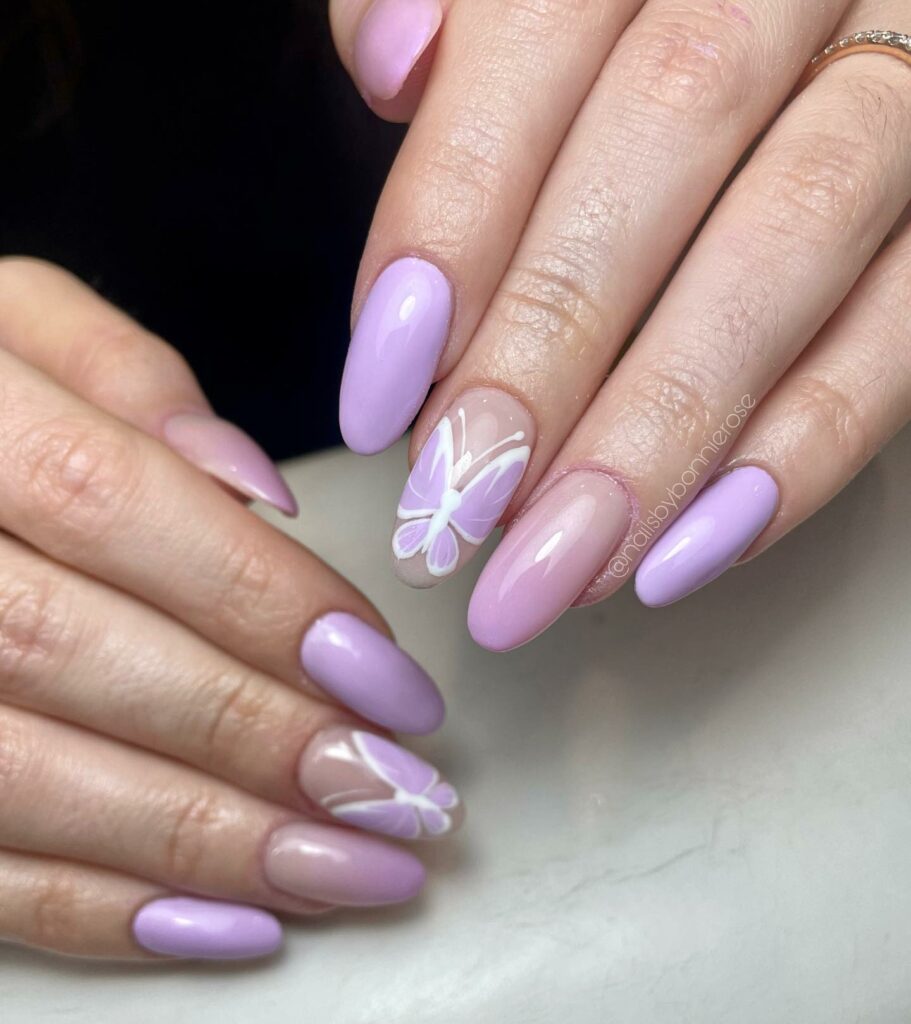 Discover 35 Purple Ombre Nail Designs To Try in 2024 26 Lilac and Butterflies
