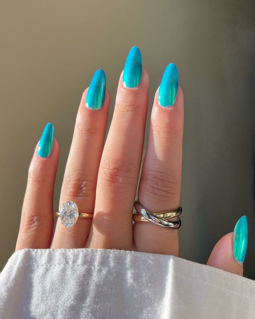 22 Latest Engagement Nail Designs To Try In 2024! 33 Light Blue Engagement Nail