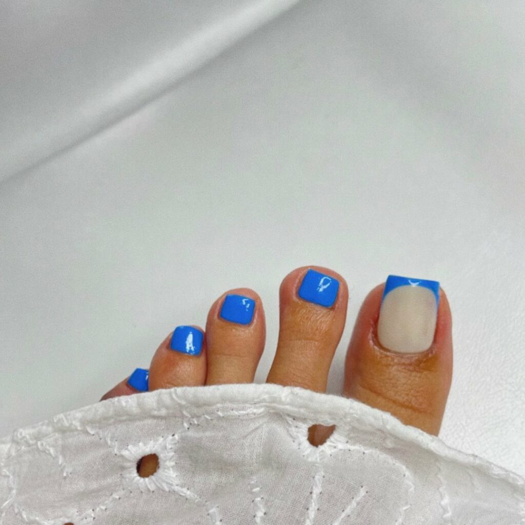 Indulge in 30 Baby Blue Toenail Pedicure Ideas for 2024 30 Sharp Baby Blue French Tips