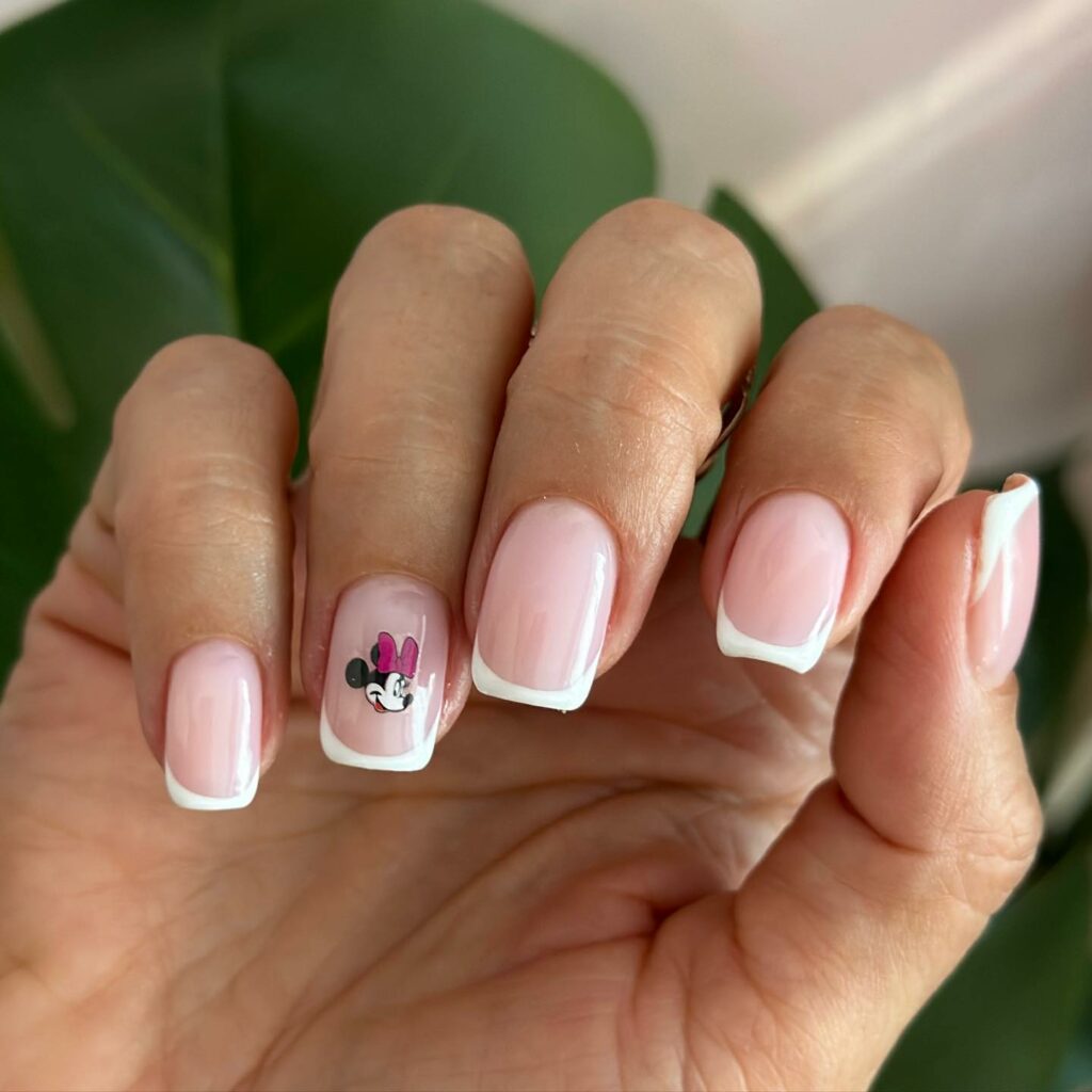 Embrace Childhood with 30 Minnie Mouse Nail Designs in 2024 36 Minnie Mouse French Nails