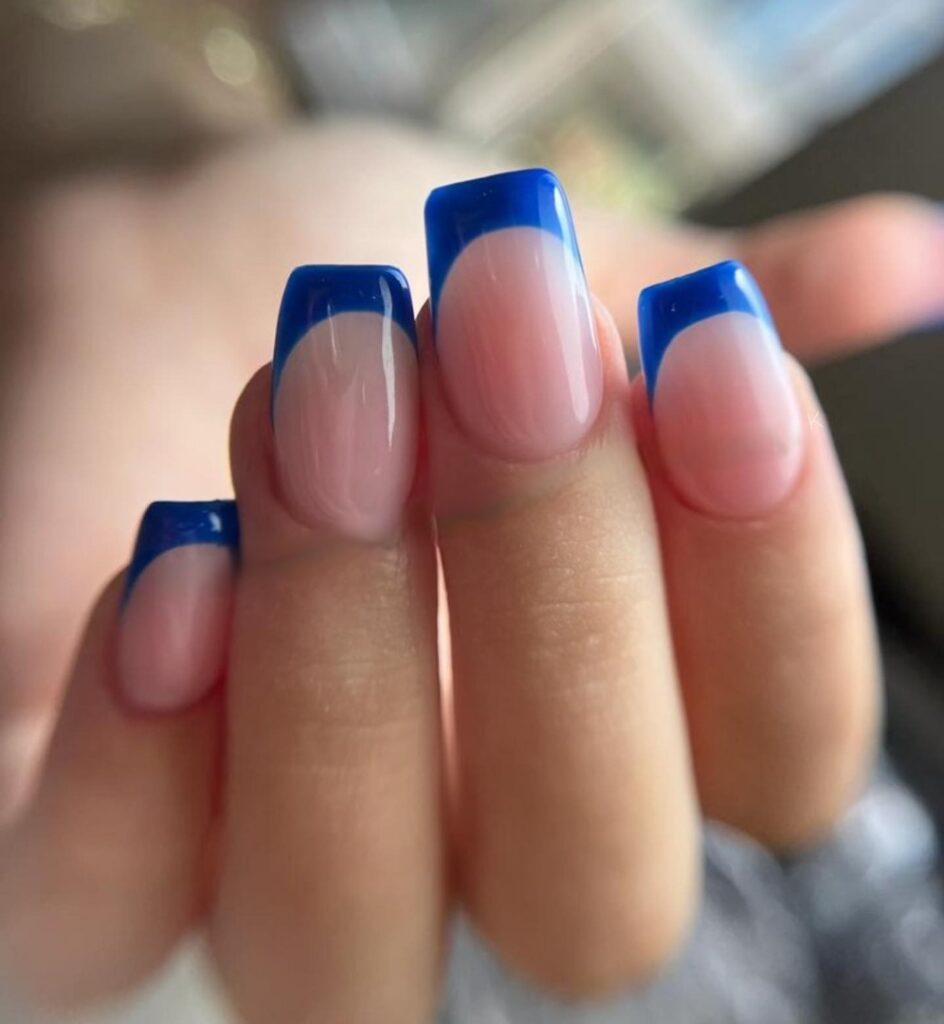 Experiment with 30 Short Square Nail Designs in 2024 25 Blue And Pink Mix