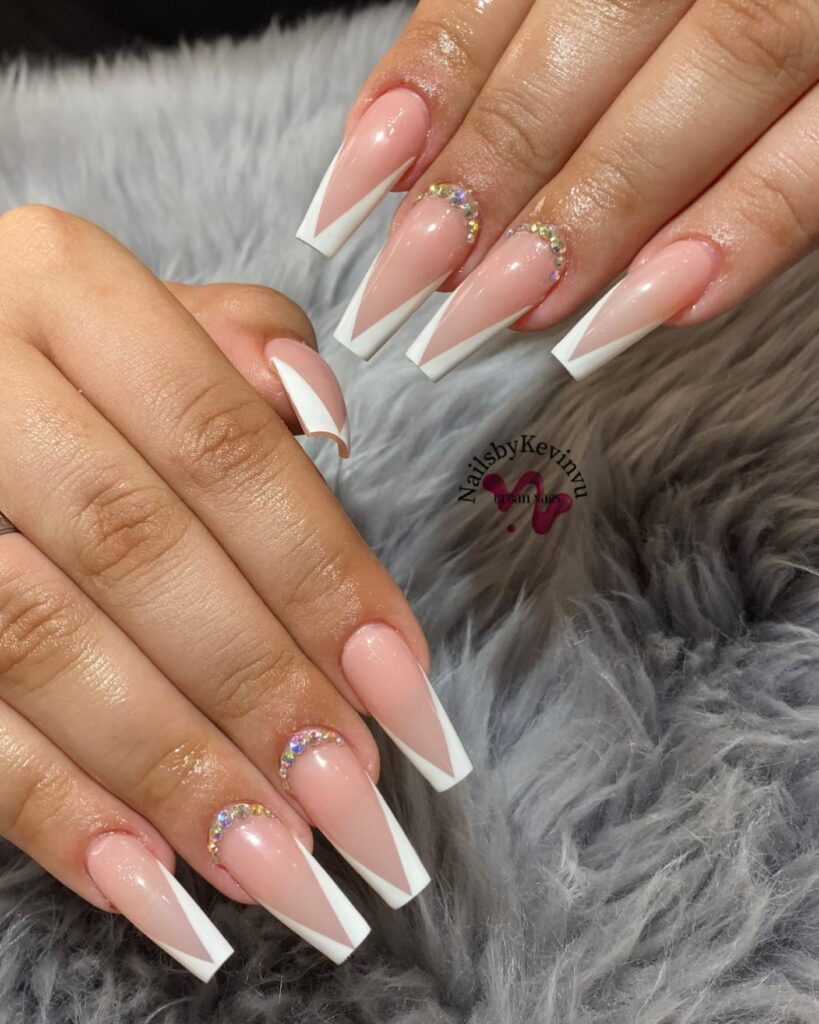 Try 50 Coffin French Tip Nail Designs in 2024 47 The Edgy V Tips