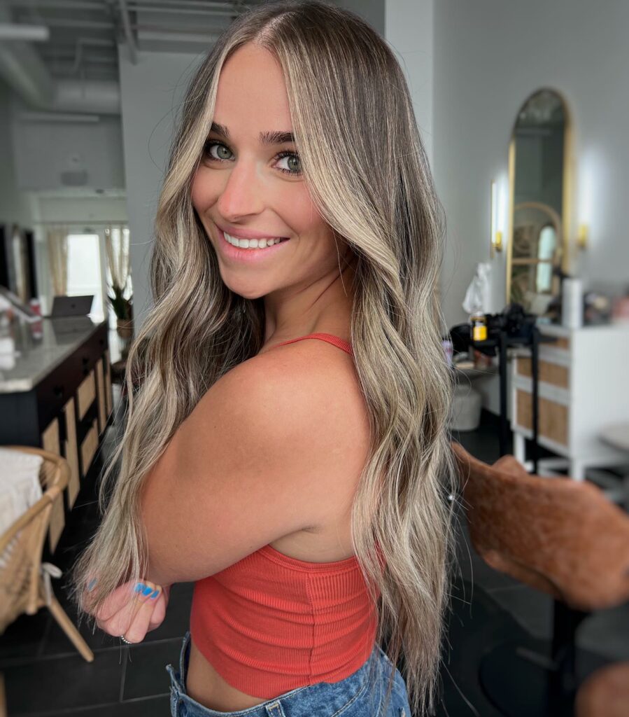 30 Medium Length Hairstyles Blonde Ideas to Try in 2024 30 Rooty Face-Framing Cut