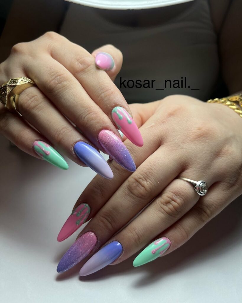 40 Latest Cotton Candy Nail Designs To Try In 2023! 11 Ice Cream Inspired Cotton Candy Nails
