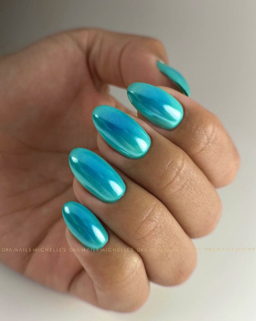 30 Latest Green Chrome Nail Ideas To Try in 2024! 27 Blue Green Chrome Nails
