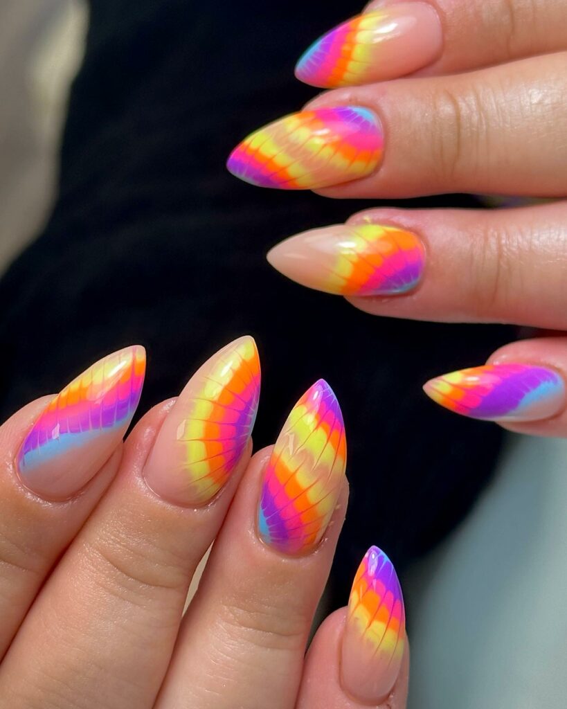 Get Peachy with 30 Peach Nail Designs for 2024 32 Retro Rainbow