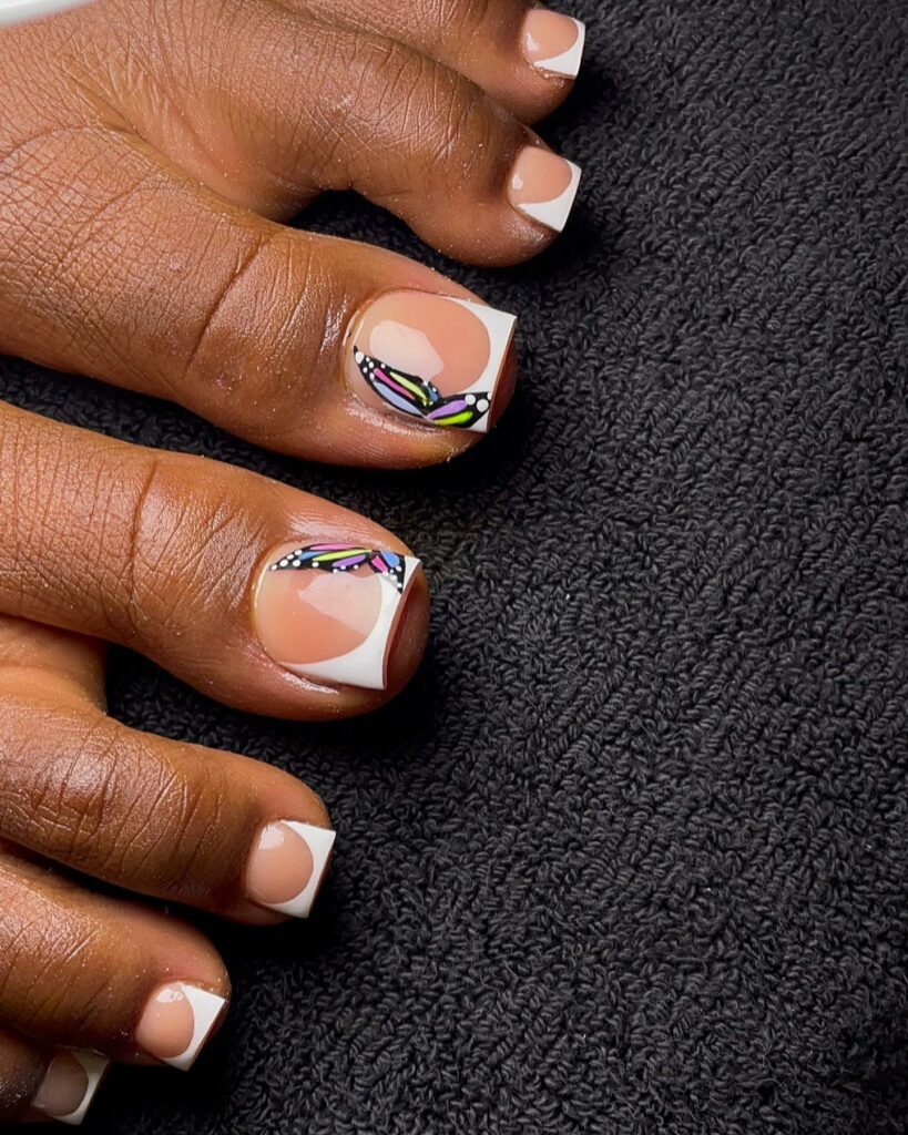 50 LATEST BLACK FRENCH PEDICURE IDEAS TO TRY IN 2024! 64 Geometric Genius