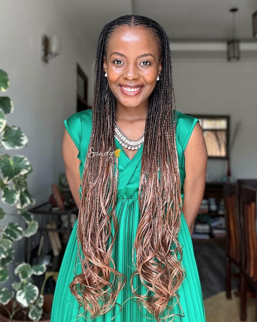 35 Micro Braids Ideas to Elevate Your Hairstyle in 2024 22 Micro Braids With Ombre And Curly Ends