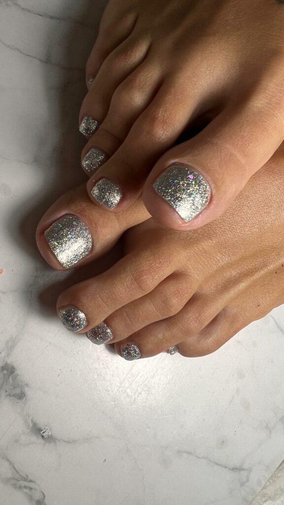 23 Elegant Pedicure Designs to Try in 2024 28 Sleek Silver on White