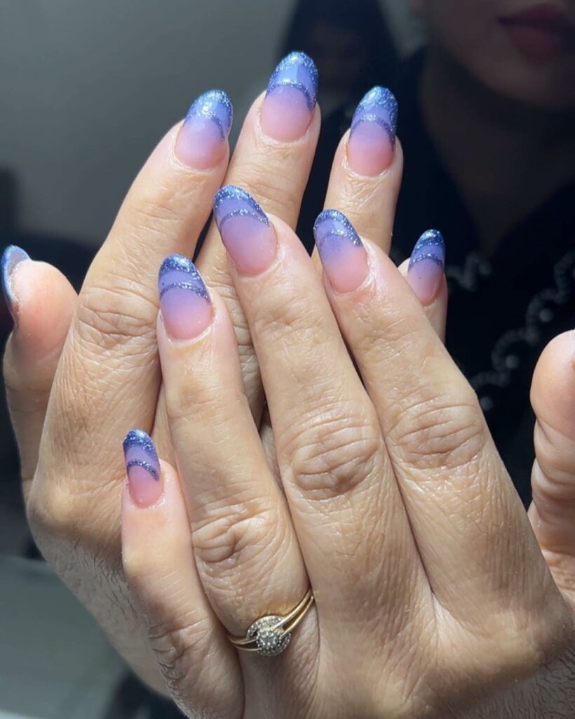 Discover 35 Purple Ombre Nail Designs To Try in 2024 15 French Elegance With A Twist