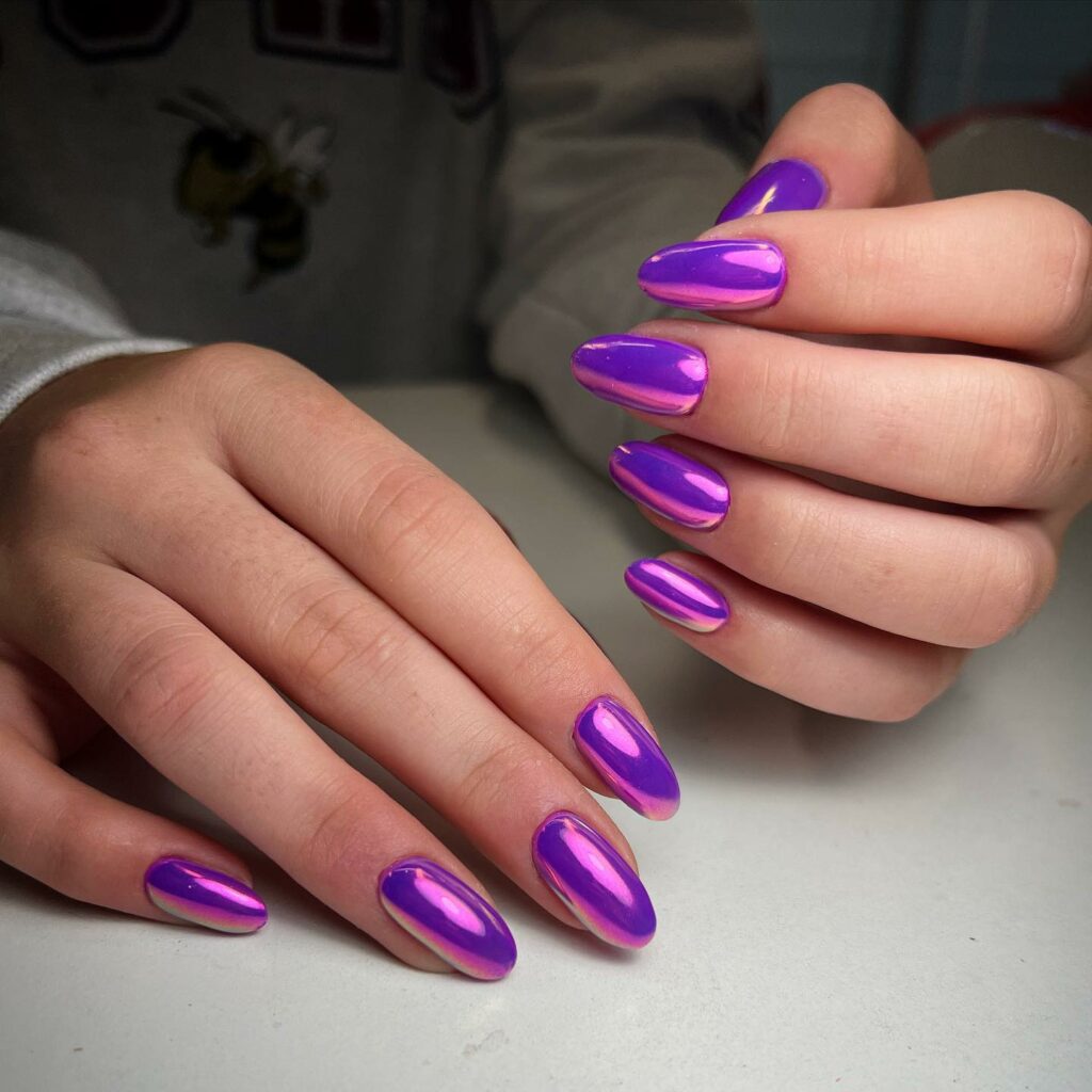 Sparkle with 35 Dark Purple Nails & Glitter in 2024 12 Chrome Zone