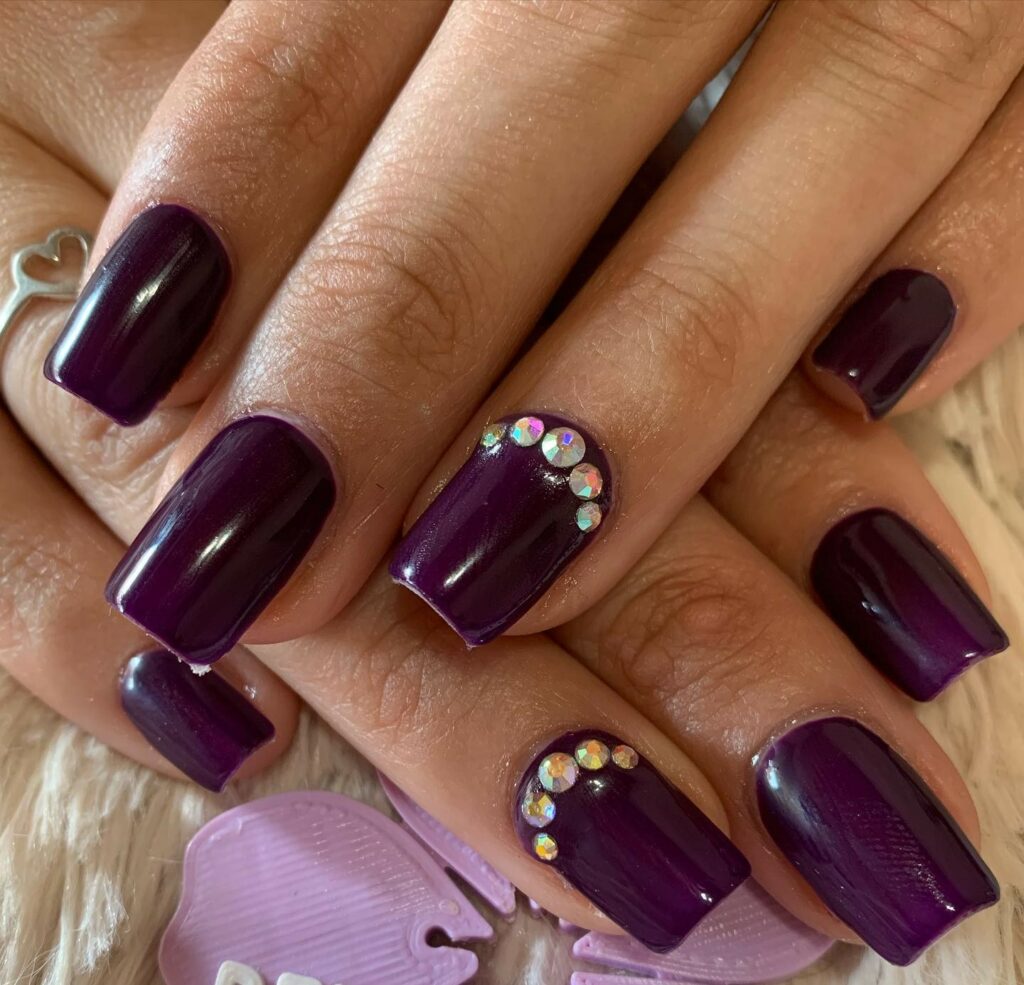 Sparkle with 35 Dark Purple Nails & Glitter in 2024 28 Pearlescent Purple Perfection