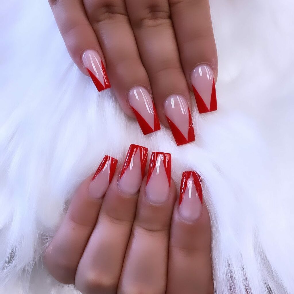 50 Latest V French Tip Coffin Nail Designs To Try In 2024! 17 Fiercer And Longer