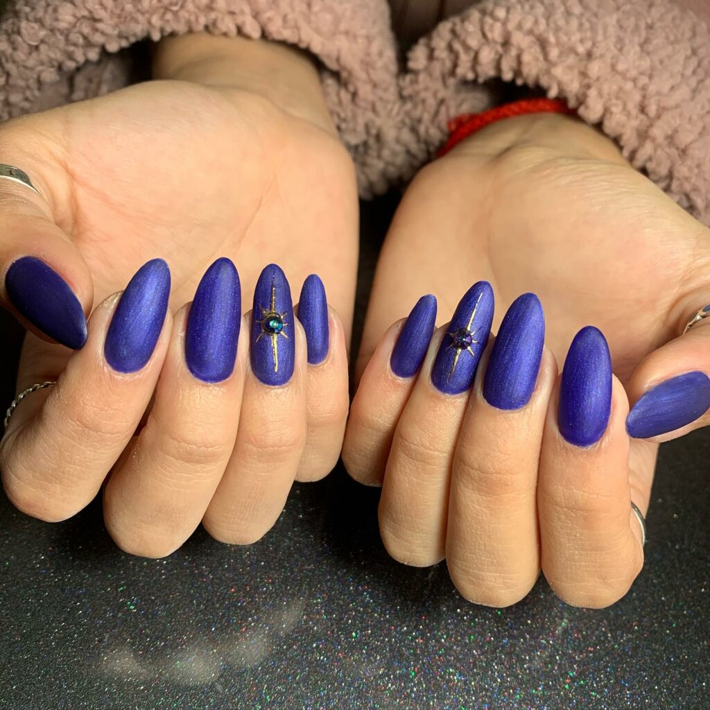 21 Latest Matte Blue Nail Ideas For 2024! 20