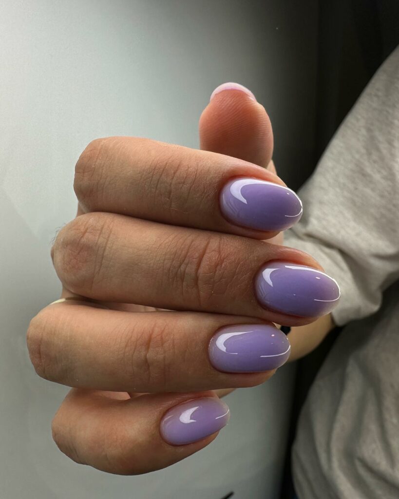 34 Latest Glossy Purple Nail Design Guides To Follow In 2024! 29 Short Round Purple Nails