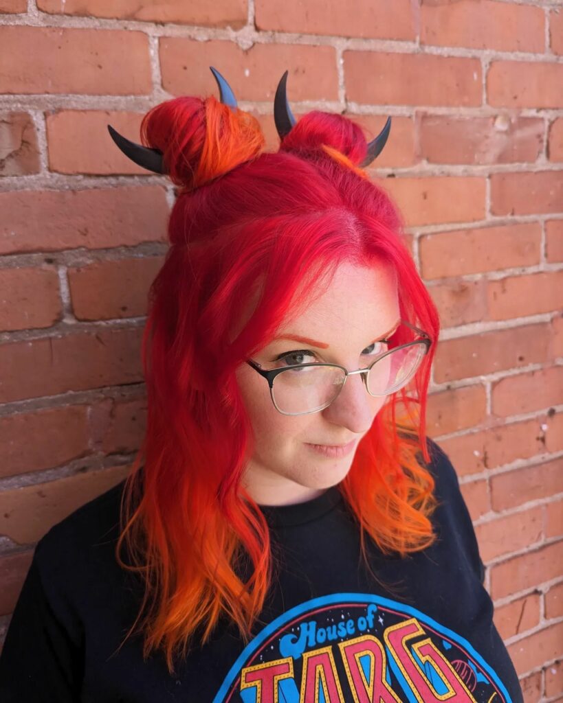 30 Spooky Halloween Hairstyles Ideas to Experiment with in 2024 16 Cosmic Space Buns
