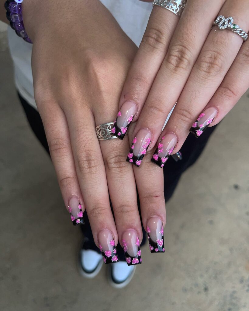 Indulge in 35 Black And Pink Nail Designs To Try in 2024 24 Pink Saturation