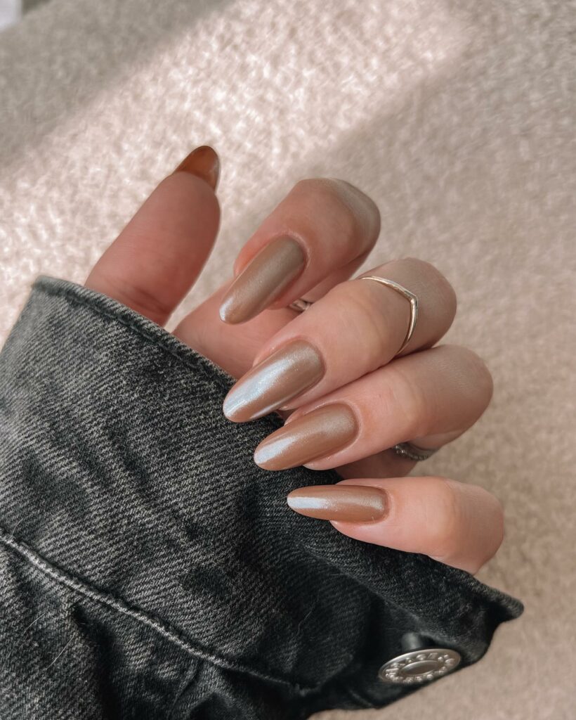 20 Latest Chocolate Glazed Donut Nail Ideas To Try In 2024! 11 Chocolate Glazed Almond Nails