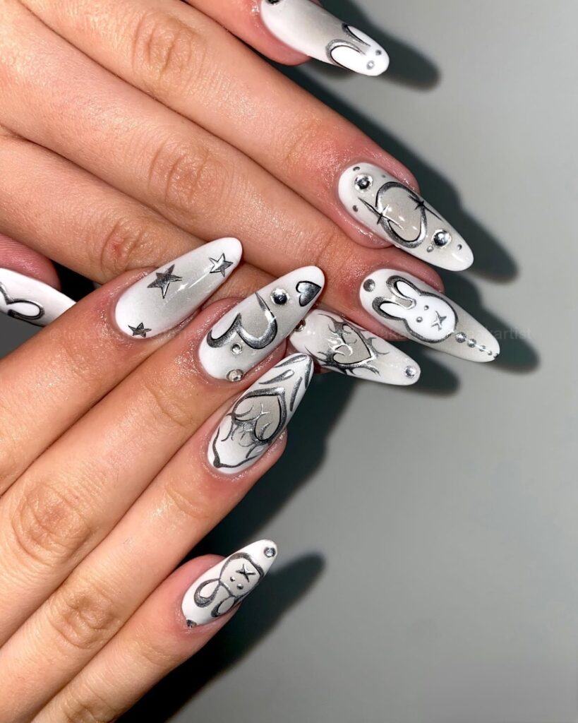 Embrace Neutrals with 35 Grey Nail Designs for 2024 22 Grey Meets Fun