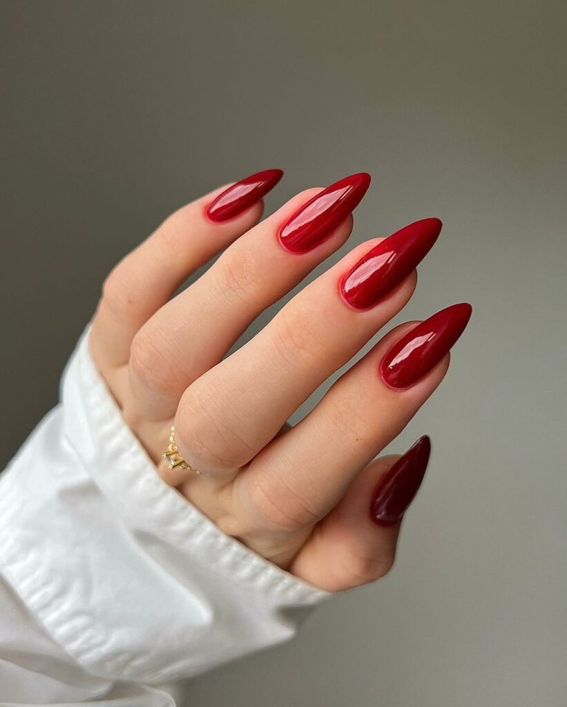 20 Latest Red Almond Nail Ideas To Try In 2024! 10 Classic Red Almond Nails