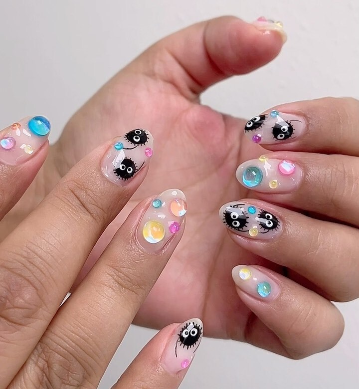 20 Latest Bubble Nail Ideas To Try In 2024! 19 Colorful Bubble On Nude Nails