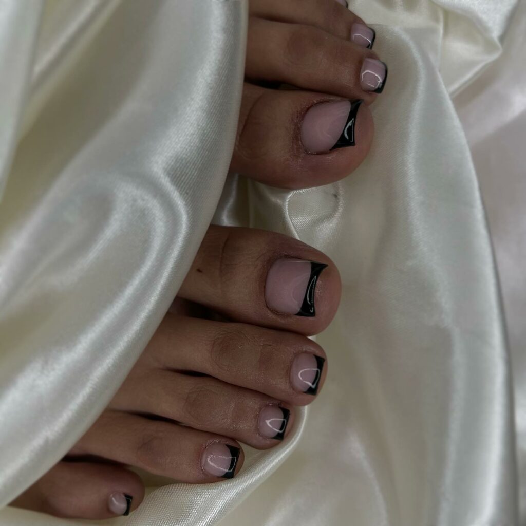 50 LATEST BLACK FRENCH PEDICURE IDEAS TO TRY IN 2024! 55 Common Black French Pedicure