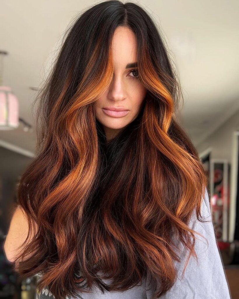 35 Reddish Brown Hair Color Ideas to Try in 2024 25 Copper Balayage for Wavy Hair
