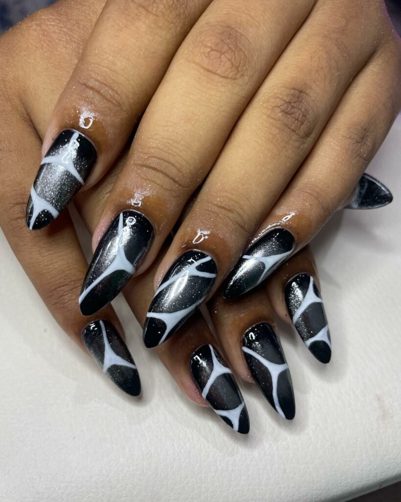 40 Latest Black Stiletto Nail Ideas To Try In 2024! 31 Black and Holo Nails