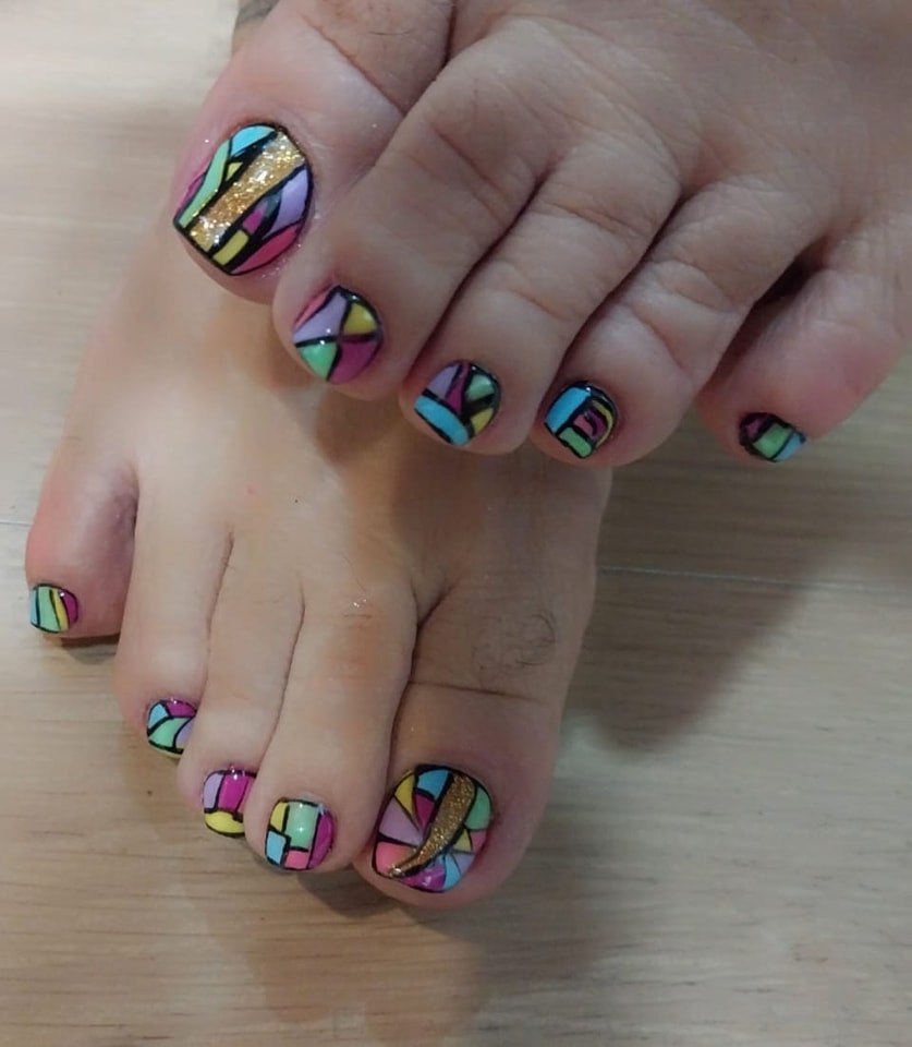 35 Rainbow Pedicure Ideas to Add Vibrancy to Your Look in 2024 35 Geometric Shapes