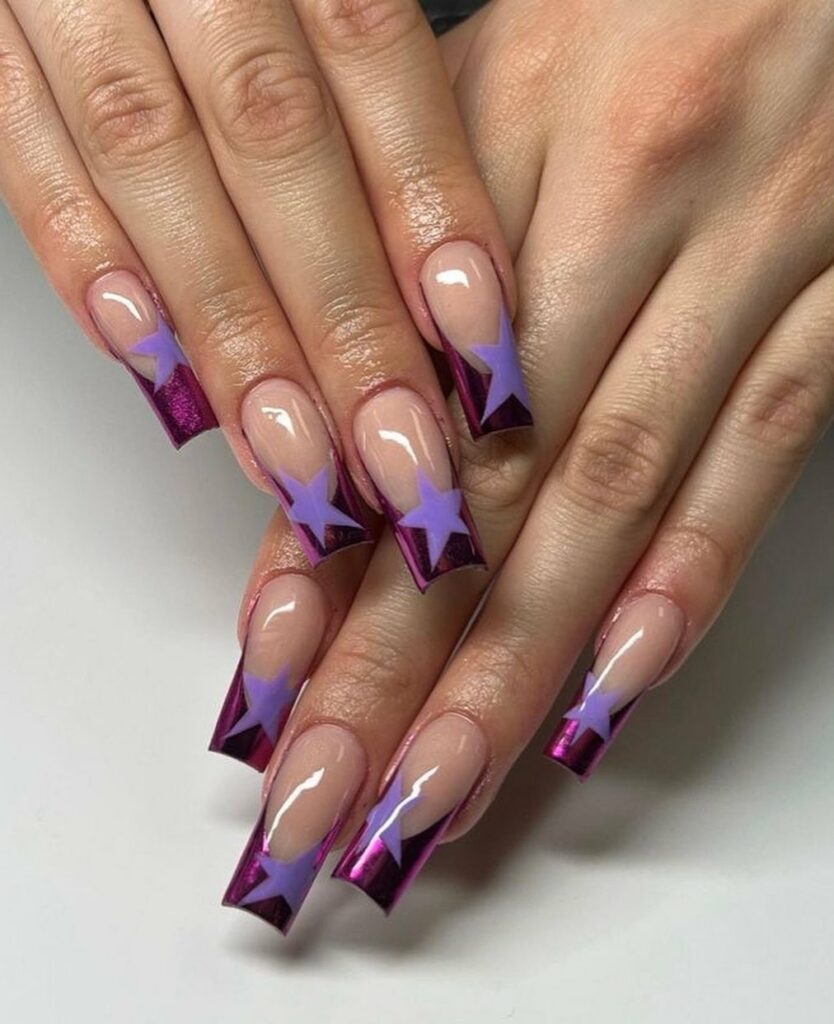 Sparkle with 35 Dark Purple Nails & Glitter in 2024 11 Reach For The Stars