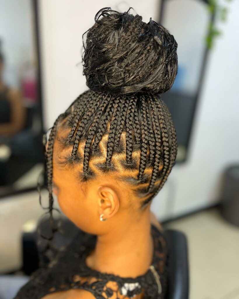 35 Micro Braids Ideas to Elevate Your Hairstyle in 2024 28 Micro Braids Bun Hairstyle