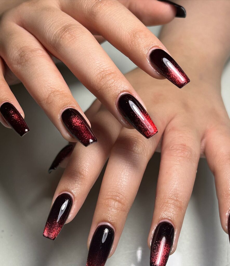 20 Latest Dark Red Nail Ideas To Try In 2024! 21 Red Glittered Ombré