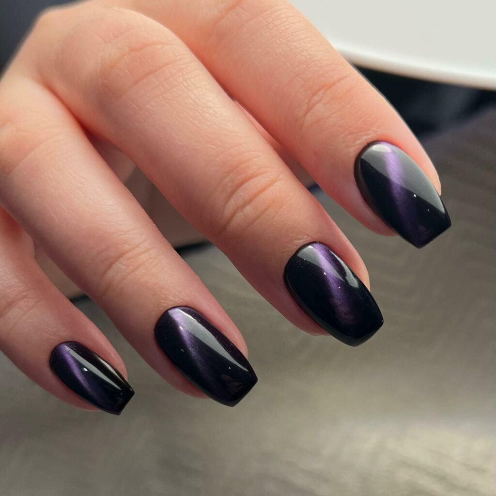 22 Latest Black And Purple Nail Ideas to Try in 2024! 34 Black And Purple Minimalist Design