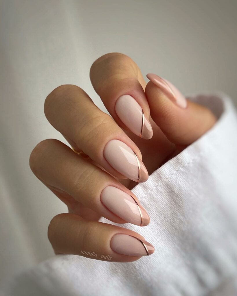 Find Your Style with 28 Beige Nail Designs of 2024 18 Gold & Beige French Tips
