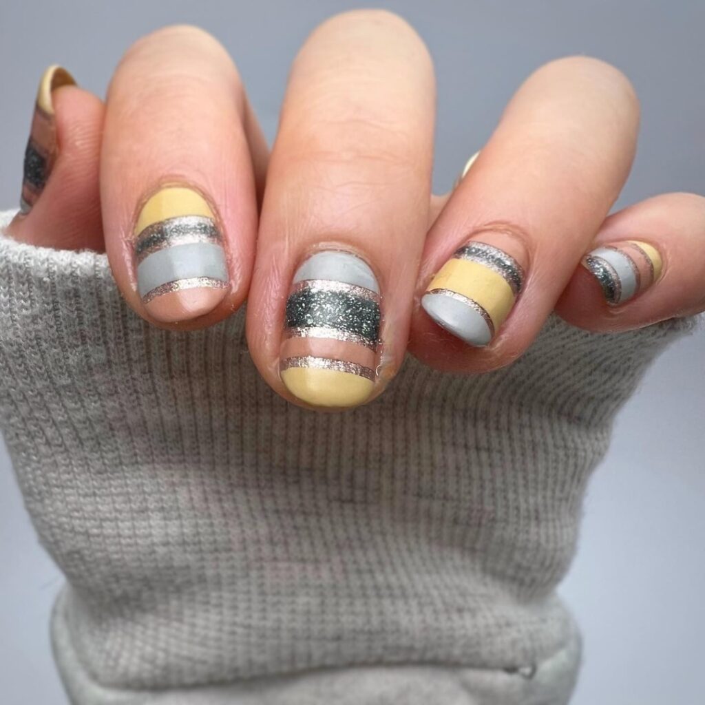 Embrace Neutrals with 35 Grey Nail Designs for 2024 43 Grey Stripe