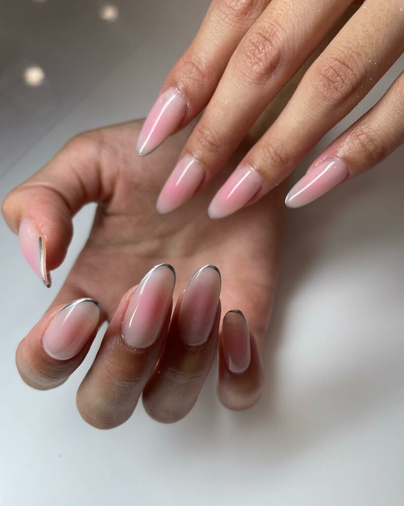 30 Latest Aura Nails Ideas To Try In 2024! 37 Silver And Pink Aura Nails