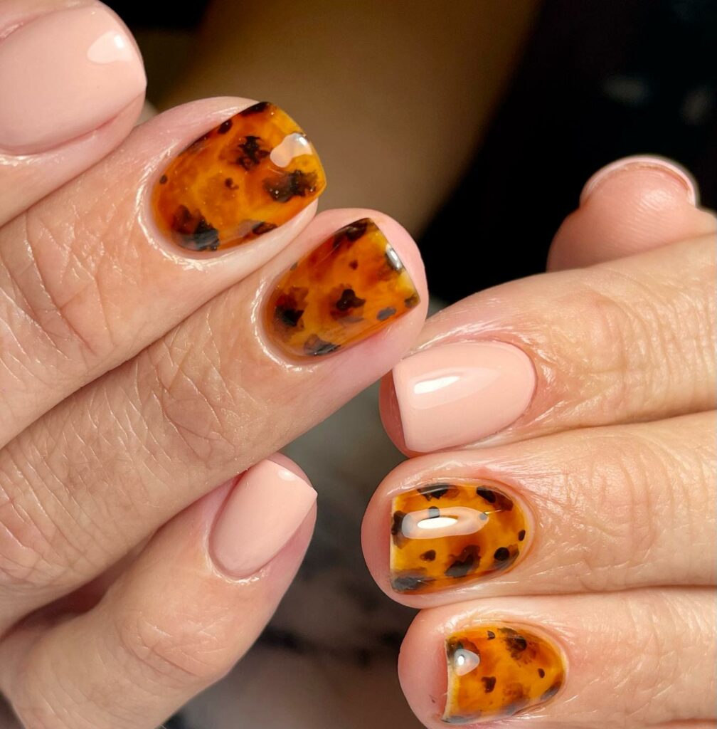 Experiment with 30 Short Square Nail Designs in 2024 36 Tortoise Nails